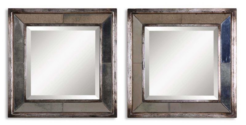 Uttermost Davion Squares Silver Mirror  2個組